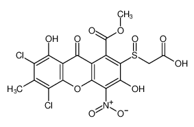 2-((5,7-dichloro-3,8-dihydroxy-1-(methoxycarbonyl)-6-methyl-4-nitro-9-oxo-9H-xanthen-2-yl)sulfinyl)acetic acid CAS:197024-76-3 manufacturer & supplier