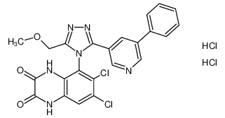 6,7-dichloro-5-(3-(methoxymethyl)-5-(5-phenylpyridin-3-yl)-4H-1,2,4-triazol-4-yl)-1,4-dihydroquinoxaline-2,3-dione dihydrochloride CAS:197077-58-0 manufacturer & supplier