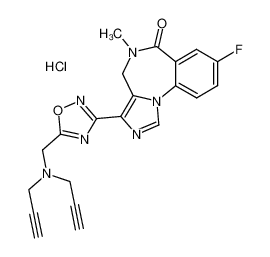 3-[5-[bis-(prop-2-ynyl)-aminomethyl]-1,2,4-oxadiazol-3-yl]-8-fluoro-5-methyl-5,6-dihydro-4H-imidazo[1,5-a][1,4]benzodiazepin-6-one hydrochloride CAS:197082-64-7 manufacturer & supplier