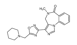 5-methyl-3-[5-(piperidin-1-yl)methyl-1,2,4-oxadiazol-3-yl]-5,6-dihydro-4H-imidazo[1,5-a][1,4]benzodiazepin-6-one CAS:197082-98-7 manufacturer & supplier