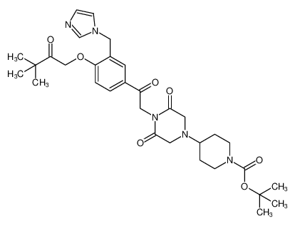 tert-butyl 4-(4-(2-(3-((1H-imidazol-1-yl)methyl)-4-(3,3-dimethyl-2-oxobutoxy)phenyl)-2-oxoethyl)-3,5-dioxopiperazin-1-yl)piperidine-1-carboxylate CAS:197237-85-7 manufacturer & supplier