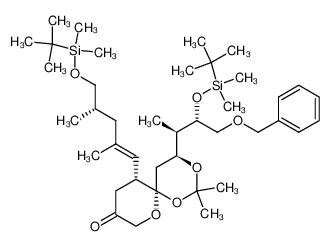 [4S,6R,11R,4'S,1'R,2'S,1'E]-2,2-dimethyl-11-[2,4-dimethyl-5-[(tert-butyldimethylsilyl)oxy]-1-pentenyl]-4-[1-methyl-2-[(tert-butyldimethylsilyl)oxy]-3-phenylmethoxy-propyl]-1,3,7-trioxaspiroundecan-9-one CAS:197246-57-4 manufacturer & supplie