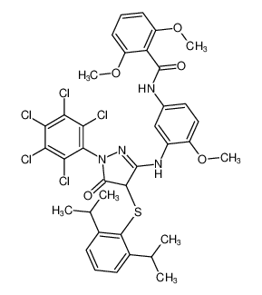 Benzamide,N-[3-[[4-[[2,6-bis(1-methylethyl)phenyl]thio]-4,5-dihydro-5-oxo-1-(pentachlorophenyl)-1H-pyrazol-3-yl]amino]-4-methoxyphenyl]-2,6-dimethoxy- CAS:197294-56-7 manufacturer & supplier