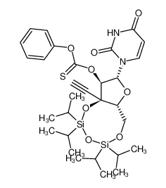 1-[3-C-ethynyl-2-O-[phenoxy(thiocarbonyl)]-3,5-O-(1,1,3,3-tetraisopropyldisiloxane-1,3-diyl)-β-D-ribo-pentofuranosyl]uracil CAS:197298-02-5 manufacturer & supplier