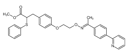 methyl 2-phenylthio-3-[4-[2-[[1-[4(2-pyridyl)phenyl]ethylidene]aminoxy]ethoxy]phenyl]propionate CAS:197298-67-2 manufacturer & supplier