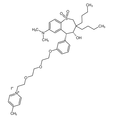 rel-1-(2-(2-(2-(3-((4R,5R)-3,3-dibutyl-7-(dimethylamino)-4-hydroxy-1,1-dioxido-2,3,4,5-tetrahydrobenzo[b]thiepin-5-yl)phenoxy)ethoxy)ethoxy)ethyl)-4-methylpyridin-1-ium iodide CAS:197374-58-6 manufacturer & supplier