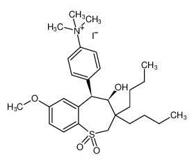 rel-4-((4R,5R)-3,3-dibutyl-4-hydroxy-7-methoxy-1,1-dioxido-2,3,4,5-tetrahydrobenzo[b]thiepin-5-yl)-N,N,N-trimethylbenzenaminium iodide CAS:197375-86-3 manufacturer & supplier