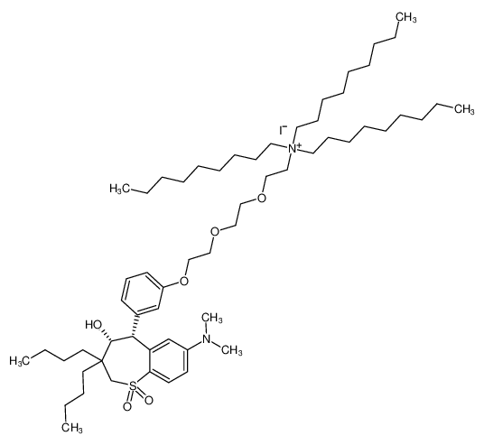 rel-N-(2-(2-(2-(3-((4R,5R)-3,3-dibutyl-7-(dimethylamino)-4-hydroxy-1,1-dioxido-2,3,4,5-tetrahydrobenzo[b]thiepin-5-yl)phenoxy)ethoxy)ethoxy)ethyl)-N,N-dinonylnonan-1-aminium iodide CAS:197376-88-8 manufacturer & supplier