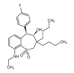 rel-(4R,5R)-3,3-dibutyl-9-(ethylamino)-5-(4-fluorophenyl)-4-hydroxy-2,3,4,5-tetrahydrobenzo[b]thiepine 1,1-dioxide CAS:197377-05-2 manufacturer & supplier