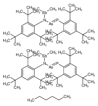 N-(dimethylstibanyl)-N-(2,4,6-tri-tert-butylphenyl)-1-((2,4,6-tri-tert-butylphenyl)phosphanylidene)arsanamine compound with hexane (2:1) CAS:1974337-42-2 manufacturer & supplier