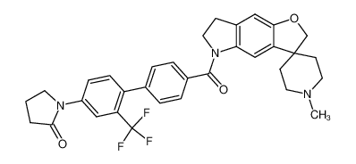 1'-methyl-5-[4'-(2-oxo-1-pyrrolidinyl)-2'-trifluoromethylbiphenyl-4-carbonyl]-2,3,6,7-tetrahydrospiro[furo[2,3-f]indole-3,4'-piperidine] CAS:197449-72-2 manufacturer & supplier