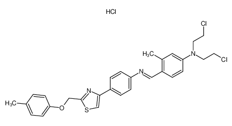 N-{4-[bis-(2-chloro-ethyl)-amino]-2-methyl-benzylidene}-4-(2-p-tolyloxymethyl-thiazol-4-yl)-aniline; monohydrochloride CAS:19749-75-8 manufacturer & supplier