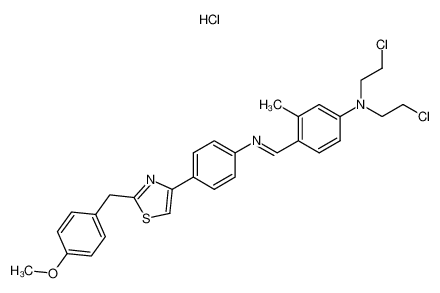 N-{4-[bis-(2-chloro-ethyl)-amino]-2-methyl-benzylidene}-4-[2-(4-methoxy-benzyl)-thiazol-4-yl]-aniline; monohydrochloride CAS:19749-78-1 manufacturer & supplier