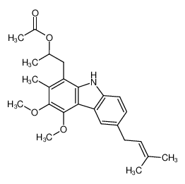 1-[3,4-dimethoxy-2-methyl-6-(3-methyl-2-butenyl)-(9H-carbazol-1-yl)]propan-2-yl acetate CAS:197504-74-8 manufacturer & supplier