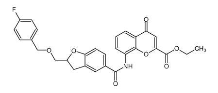 ethyl 8-(2-(((4-fluorobenzyl)oxy)methyl)-2,3-dihydrobenzofuran-5-carboxamido)-4-oxo-4H-chromene-2-carboxylate CAS:197506-42-6 manufacturer & supplier