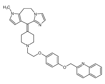 7-methyl-10-(1-(2-(4-(quinolin-2-ylmethoxy)phenoxy)ethyl)piperidin-4-ylidene)-5,6,7,10-tetrahydroimidazo[1,2-a]pyrrolo[3,2-d]azepine CAS:197509-57-2 manufacturer & supplier