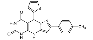 5-formamido-7-(thiophen-2-yl)-2-(p-tolyl)-4,7-dihydropyrazolo[1,5-a]pyrimidine-6-carboxamide CAS:197510-92-2 manufacturer & supplier