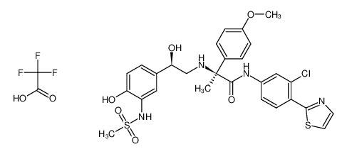 (S)-N-(3-chloro-4-(thiazol-2-yl)phenyl)-2-(((R)-2-hydroxy-2-(4-hydroxy-3-(methylsulfonamido)phenyl)ethyl)amino)-2-(4-methoxyphenyl)propanamide 2,2,2-trifluoroacetate CAS:197643-69-9 manufacturer & supplier