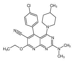 5-(4-chlorophenyl)-2-(dimethylamino)-7-ethoxy-4-(4-methylpiperidin-1-yl)pyrido[2,3-d]pyrimidine-6-carbonitrile CAS:197645-93-5 manufacturer & supplier