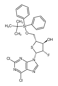 9-(5-O-(tert-butyldiphenylsilyl)-2-deoxy-2-fluoro-4-thio-β-D-arabino-pentofuranosyl)-2,6-dichloropurine CAS:197648-58-1 manufacturer & supplier