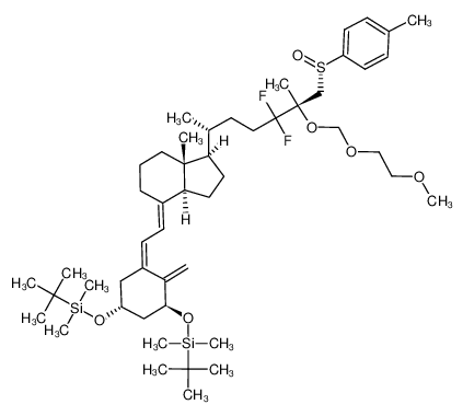 (1R,3aS,7aR)-4-[2-[(3S,5R)-3,5-Bis-(tert-butyl-dimethyl-silanyloxy)-2-methylene-cyclohex-(Z)-ylidene]-eth-(E)-ylidene]-1-[(1R,5S)-4,4-difluoro-5-(2-methoxy-ethoxymethoxy)-1,5-dimethyl-6-((S)-toluene-4-sulfinyl)-hexyl]-7a-methyl-octahydro-ind