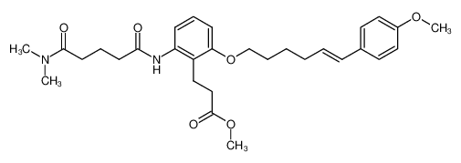 methyl-3-{2-[6-(4-methoxyphenyl)-(5E)-hexenyloxy]-6-[4-(dimethylaminocarbonyl)butanoylamino]phenyl}propanoate CAS:197707-92-9 manufacturer & supplier