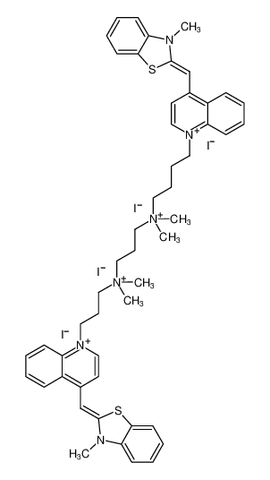 Quinolinium,4-[(3-methyl-2(3H)-benzothiazolylidene)methyl]-1-[3-[dimethyl[3-[dimethyl[4-[4-[(3-methyl-2(3H)-benzothiazolylidene)methyl]quinolinio]butyl]ammonio]propyl]ammonio]propyl]-, tetraiodide CAS:197770-96-0 manufacturer & supplier