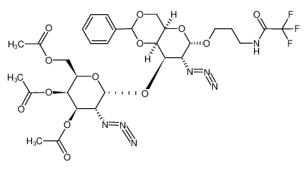 3-trifluoroacetamidopropyl 2-azido-3-O-(2-azido-3,4,6-tri-O-acetyl-2-deoxy-α-D-galactopyranosyl)-4,6-di-O-benzylidene-2-deoxy-α-D-galactopyranoside CAS:197795-00-9 manufacturer & supplier