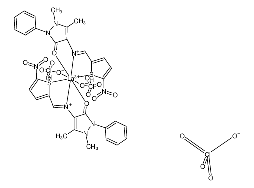 [La(4-N-(5'-2'-thienylidene)aminoantipyrine)2(ClO4)2] perchlorate CAS:197798-23-5 manufacturer & supplier