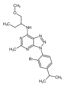 3H-1,2,3-Triazolo[4,5-d]pyrimidin-7-amine,3-[2-bromo-4-(1-methylethyl)phenyl]-N-[1-(methoxymethyl)propyl]-5-methyl- CAS:197802-72-5 manufacturer & supplier