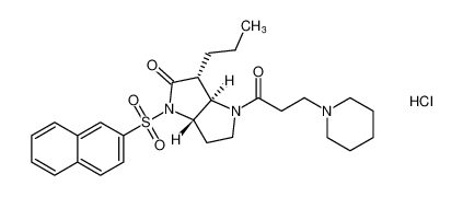 Pyrrolo[3,2-b]pyrrol-2(1H)-one,hexahydro-1-(2-naphthalenylsulfonyl)-4-[1-oxo-3-(1-piperidinyl)propyl]-3-propyl-, monohydrochloride, (3R,3aR,6aS)-rel- CAS:197888-47-4 manufacturer & supplier