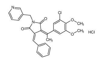 (Z)-3-((E)-benzylidene)-4-(1-(3-chloro-4,5-dimethoxyphenyl)ethylidene)-1-(pyridin-3-ylmethyl)pyrrolidine-2,5-dione hydrochloride CAS:197978-74-8 manufacturer & supplier