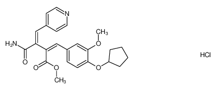 methyl (E)-3-carbamoyl-2-((Z)-4-(cyclopentyloxy)-3-methoxybenzylidene)-4-(pyridin-4-yl)but-3-enoate hydrochloride CAS:197978-77-1 manufacturer & supplier