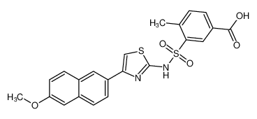 3-(N-(4-(6-methoxynaphthalen-2-yl)thiazol-2-yl)sulfamoyl)-4-methylbenzoic acid CAS:198009-18-6 manufacturer & supplier