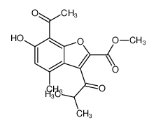 7-acetyl-6-hydroxy-3-isobutyryl-4-methyl-benzofuran-2-carboxylic acid methyl ester CAS:19802-90-5 manufacturer & supplier