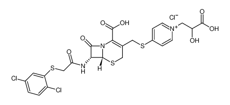 1-(2-carboxy-2-hydroxyethyl)-4-((((6R,7R)-2-carboxy-7-(2-((2,5-dichlorophenyl)thio)acetamido)-8-oxo-5-thia-1-azabicyclo[4.2.0]oct-2-en-3-yl)methyl)thio)pyridin-1-ium chloride CAS:198026-12-9 manufacturer & supplier