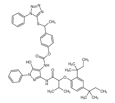 4-(1-((1-phenyl-1H-tetrazol-5-yl)thio)ethyl)phenyl (3-(2-(2,4-di-tert-pentylphenoxy)-3-methylbutanamido)-5-hydroxy-1-phenyl-1H-pyrazol-4-yl)carbamate CAS:198083-35-1 manufacturer & supplier