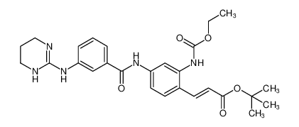 tert-butyl (E)-3-(2-((ethoxycarbonyl)amino)-4-(3-((1,4,5,6-tetrahydropyrimidin-2-yl)amino)benzamido)phenyl)acrylate CAS:198194-95-5 manufacturer & supplier