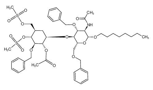 octyl (2-O-acetyl-3-O-benzyl-4,6-di-O-methanesulfonyl-5a-carba-β-D-glucopyranosyl)-(1-)4)-2-acetamido-3,6-di-O-benzyl-2-deoxy-β-D-glucopyranoside CAS:198202-21-0 manufacturer & supplier