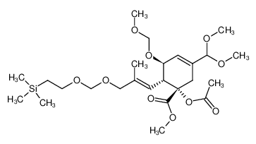 (1S,5S,6R)-1-Acetoxy-3-dimethoxymethyl-5-methoxymethoxy-6-[(E)-2-methyl-3-(2-trimethylsilanyl-ethoxymethoxy)-propenyl]-cyclohex-3-enecarboxylic acid methyl ester CAS:198289-62-2 manufacturer & supplier