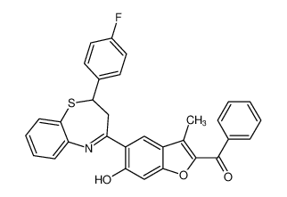 (5-(2-(4-fluorophenyl)-2,3-dihydrobenzo[b][1,4]thiazepin-4-yl)-6-hydroxy-3-methylbenzofuran-2-yl)(phenyl)methanone CAS:198343-12-3 manufacturer & supplier