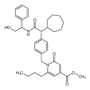 methyl 6-butyl-1-(4-((1R)-1-cycloheptyl-2-((2-hydroxy-1-phenylethyl)amino)-2-oxoethyl)benzyl)-2-oxo-1,2-dihydropyridine-4-carboxylate CAS:198415-66-6 manufacturer & supplier