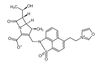 Oxazolium, 3-[2-[2-[[(4S,5R,6S)-2-carboxy-6-[(1R)-1-hydroxyethyl]-4-methyl-7-oxo-1-azabicyclo[3.2.0]hept-2-en-3-yl]methyl]-1,1-dioxido-2H-naphth[1,8-cd]isothiazol-6-yl]ethyl]-, inner salt CAS:198472-85-4 manufacturer & supplier