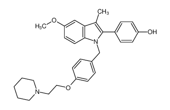 4-(5-methoxy-3-methyl-1-(4-(2-(piperidin-1-yl)ethoxy)benzyl)-1H-indol-2-yl)phenol CAS:198480-46-5 manufacturer & supplier