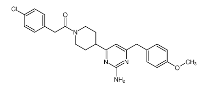 1-(4-(2-amino-6-(4-methoxybenzyl)pyrimidin-4-yl)piperidin-1-yl)-2-(4-chlorophenyl)ethan-1-one CAS:198553-42-3 manufacturer & supplier