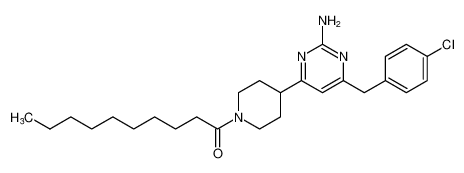 Piperidine,4-[2-amino-6-[(4-chlorophenyl)methyl]-4-pyrimidinyl]-1-(1-oxodecyl)- CAS:198553-64-9 manufacturer & supplier