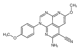 5-amino-3-(4-methoxy-anilino)-8-methoxy-3H-pyrimido[4,5,6-ij][2,7]naphthyridine-6-carbonitrile CAS:19858-71-0 manufacturer & supplier