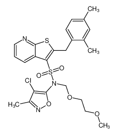 Thieno[2,3-b]pyridine-3-sulfonamide,N-(4-chloro-3-methyl-5-isoxazolyl)-2-[(2,4-dimethylphenyl)methyl]-N-[(2-methoxyethoxy)methyl]- CAS:198628-24-9 manufacturer & supplier