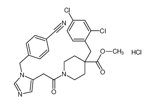 methyl 1-(2-(1-(4-cyanobenzyl)-1H-imidazol-5-yl)acetyl)-4-(2,4-dichlorobenzyl)piperidine-4-carboxylate hydrochloride CAS:198647-00-6 manufacturer & supplier