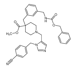 methyl 4-(3-((((benzyloxy)carbonyl)amino)methyl)benzyl)-1-((1-(4-cyanobenzyl)-1H-imidazol-5-yl)methyl)piperidine-4-carboxylate CAS:198647-72-2 manufacturer & supplier